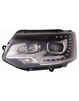 PROIETTORE DESTRO LED XENON,D3S,H7 CON PARABOLA NERA CON MOTORE CON LUCE DIURNA LED VOLKSWAGEN TRANSPORTER T5 7HA7HH7EA7EH 2010