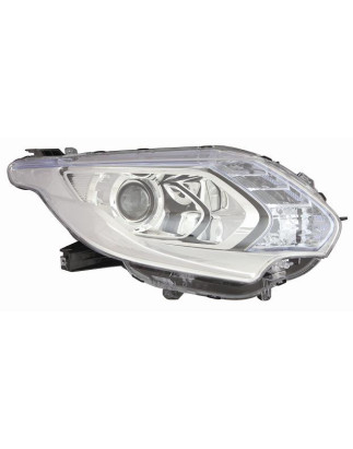 PROIETTORE DESTRO LED XENON CON PARABOLA CROMATA CON LUCE DIURNA LED CON PREDISPOSIZIONE REGOLAZIONE ELETTRICA MITSUBISHI PU L2
