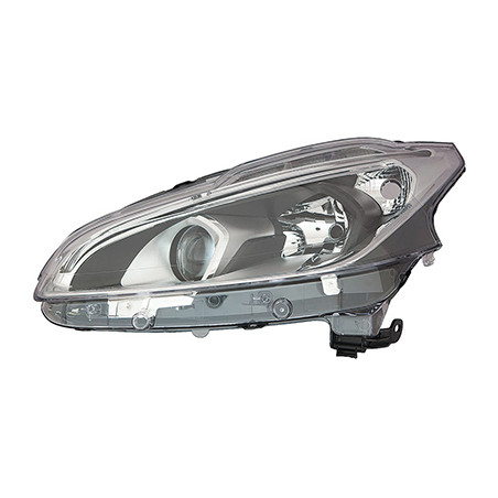 PROIETTORE SINISTRO LED H7,H7,PY21WSV CON PARABOLA NERA CON LUCE DIURNA LED CON PREDISPOSIZIONE REGOLAZIONE ELETTRICA PEUGEOT 2