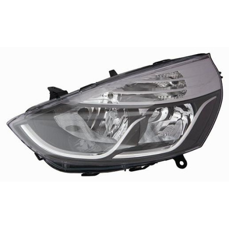 PROIETTORE DESTRO H7,H1 CON PARABOLA NERA CON BORDO INTERNO CROMATO CON MOTORE RENAULT CLIO IV BHKH 20132016