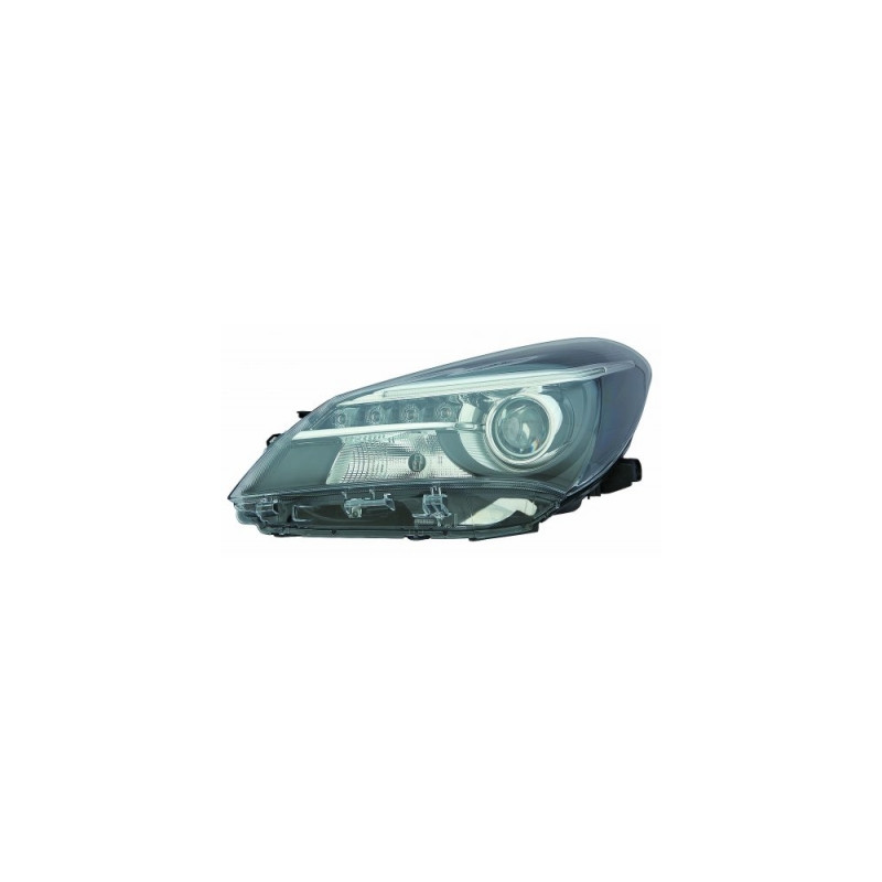 PROIETTORE DESTRO 5 PORTE LED H1R2 CON PARABOLA NERA CON LUCE DIURNA LED CON PREDISPOSIZIONE REGOLAZIONE ELETTRICA TOYOTA YARIS