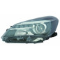 PROIETTORE DESTRO 5 PORTE LED H1R2 CON PARABOLA NERA CON LUCE DIURNA LED CON PREDISPOSIZIONE REGOLAZIONE ELETTRICA TOYOTA YARIS