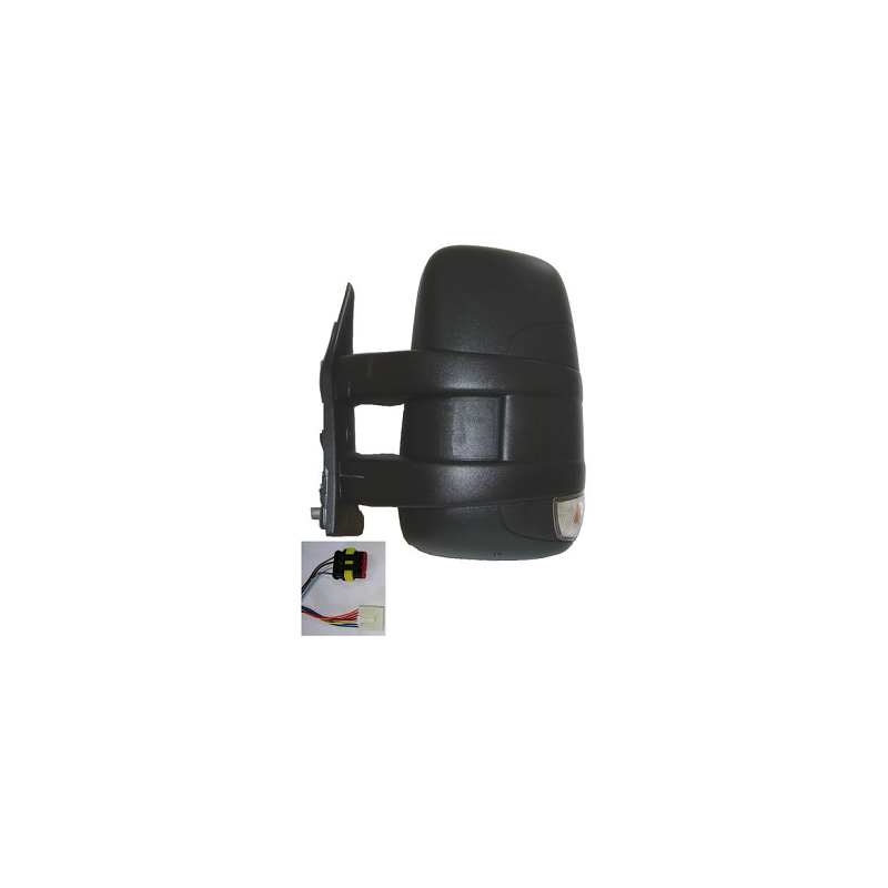 RETROVISORE MANUALE SINISTRO BRACCIO CORTO TERMICO VETRO CONVESSO CON FANALINO INTEGRATO CON CONNETTORE GRANDE IVECO DAILY 2007