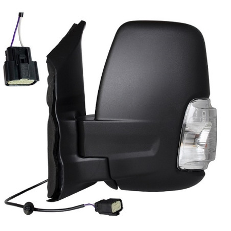 RETROVISORE ELETTRICO SINISTRO BRACCIO CORTO NERO 6 PIN 5W VERSIONE 012020 TERMICO VETRO CONVESSO CON FANALINO INTEGRATO FORD T