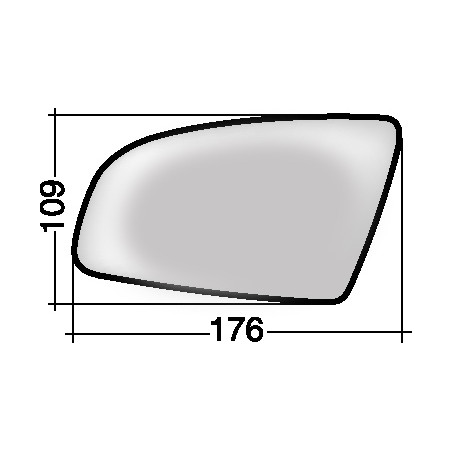 VETRO CON PIASTRA DESTRO TERMICO CONVESSO AUDI A3 8P18PA 20032008, AUDI A3 8L1 19962003, AUDI A4 8E28E5 20002004, AUDI A4 8E28E