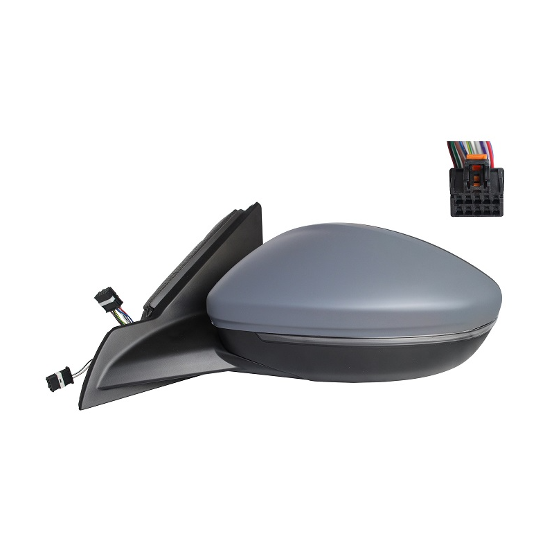 RETROVISORE ELETTRICO SINISTRO 10 PIN CON PRIMER TERMICO VETRO CONVESSO RICHIUDIBILE ELETTRICAMENTE CON FANALINO INTEGRATO LED 