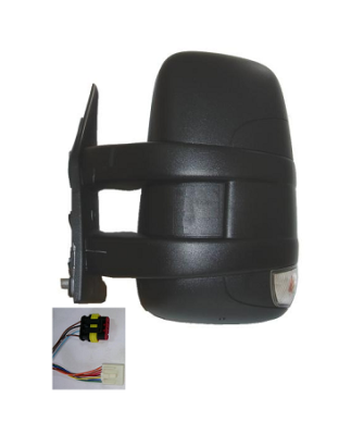 RETROVISORE MANUALE DESTRO BRACCIO CORTO TERMICO VETRO CONVESSO CON FANALINO INTEGRATO CON CONNETTORE GRANDE IVECO DAILY 200720