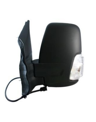 RETROVISORE ELETTRICO DESTRO BRACCIO CORTO NERO 6 PIN TERMICO VETRO CONVESSO CON FANALINO INTEGRATO BIANCO FORD TRANSIT F3FCDFD