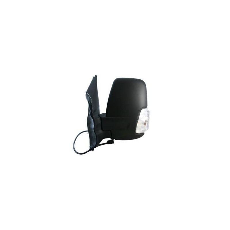 RETROVISORE ELETTRICO DESTRO BRACCIO CORTO NERO 6 PIN TERMICO VETRO CONVESSO CON FANALINO INTEGRATO BIANCO FORD TRANSIT F3FCDFD