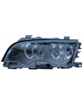 PROIETTORE DESTRO H7,H7 CON PARABOLA NERA CON MOTORE CON CORNICE NERA BMW SERIES 3 COUPECABRIO E46 19992003VERS 2001