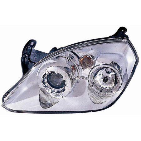 PROIETTORE SINISTRO H1,H7 CON PARABOLA CROMATA CON PREDISPOSIZIONE REGOLAZIONE ELETTRICA OPEL TIGRA CABRIO TWINTOP X04 20042009