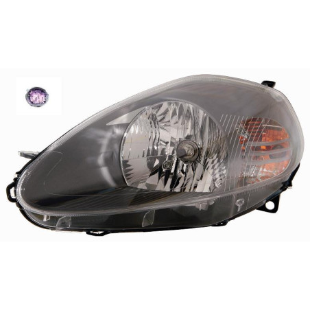 PROIETTORE DESTRO H4 7 PIN CON PARABOLA GRIGIA SCURA CON MOTORE FIAT GRANDE PUNTO 199 20052012VERS 2008