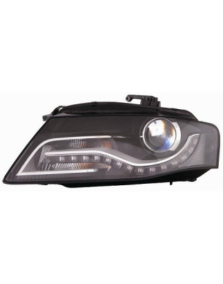 PROIETTORE DESTRO ORIENTABILE XENON MODELLO AL CON PARABOLA NERA CON MOTORE CON LUCE DIURNA LED AUDI A4 8KH8K28K5 20072011 VERS