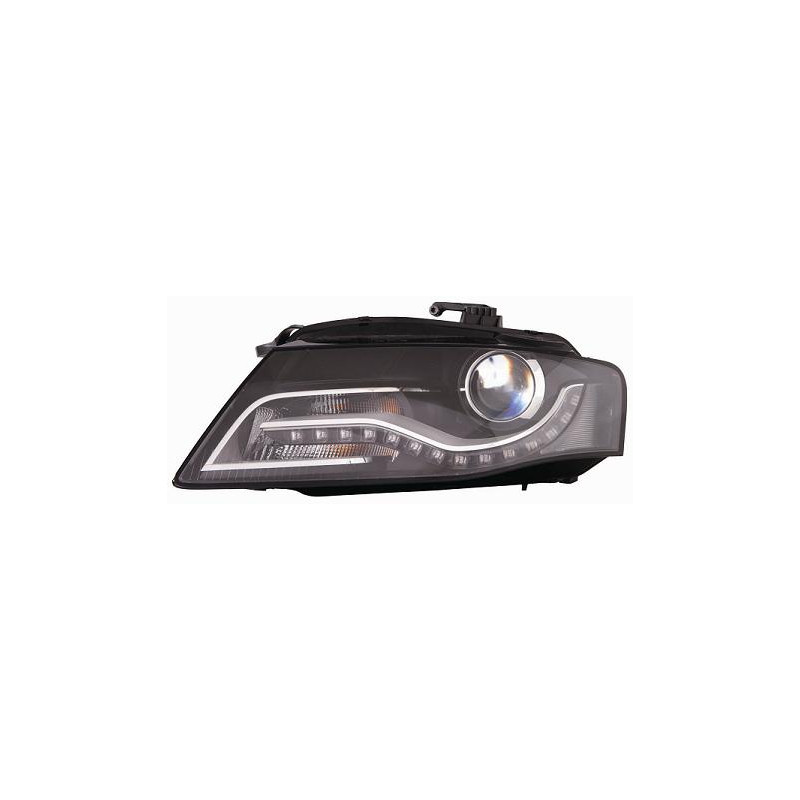 PROIETTORE DESTRO ORIENTABILE XENON MODELLO AL CON PARABOLA NERA CON MOTORE CON LUCE DIURNA LED AUDI A4 8KH8K28K5 20072011 VERS