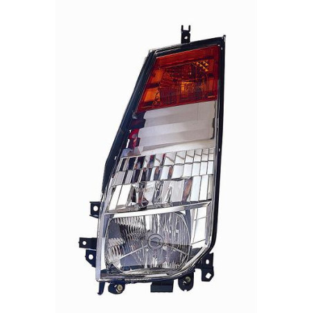 PROIETTORE SINISTRO H4 CON FANALE ARANCIO CON PREDISPOSIZIONE REGOLAZIONE ELETTRICA NISSAN CABSTAR F24MF24W 2007, RENAULT MAXIT