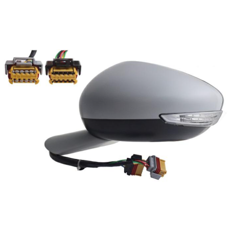 RETROVISORE ELETTRICO SINISTRO 10 PIN CON PRIMER TERMICO VETRO CONVESSO RICHIUDIBILE ELETTRICAMENTE CON FANALINO INTEGRATO CON 
