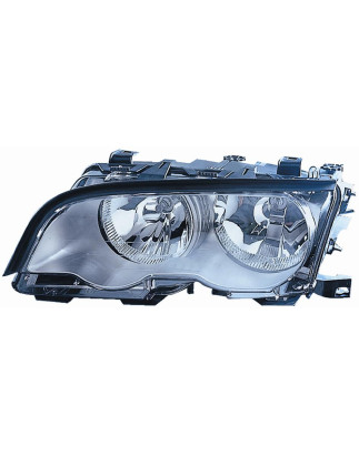 PROIETTORE DESTRO H7,H7 CON PARABOLA ARGENTO CON MOTORE CON CORNICE SILVER BMW SERIES 3 COUPECABRIO E46 19992003VERS 2001