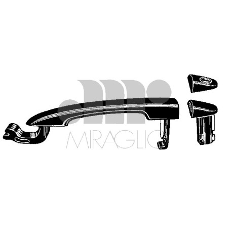 MANIGLIA ESTERNA IN PLASTICA NERO ANTERIOREPOSTERIORE DESTROSINISTRO RENAULT CLIO III BR0 1CR0 1 20062009      , RENAULT CLIO I