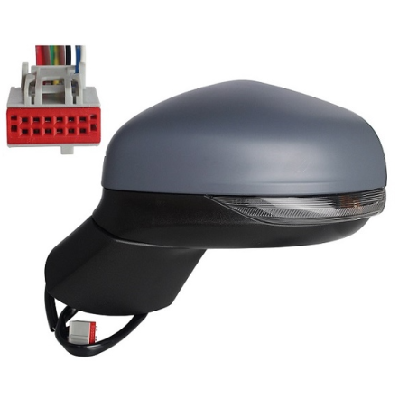RETROVISORE ELETTRICO DESTRO 10 PIN CON PRIMER TERMICO VETRO CONVESSO RICHIUDIBILE ELETTRICAMENTE CON FANALINO INTEGRATO CON LU