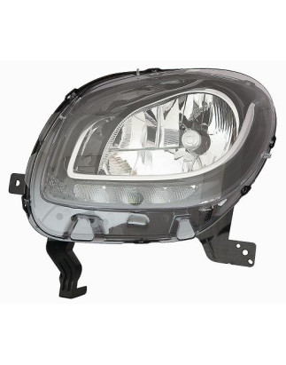 PROIETTORE SINISTRO LED CON PARABOLA NERA CON LUCE DIURNA LED SMART FORFOUR 453 2015, SMART FORTWO 453 2014
