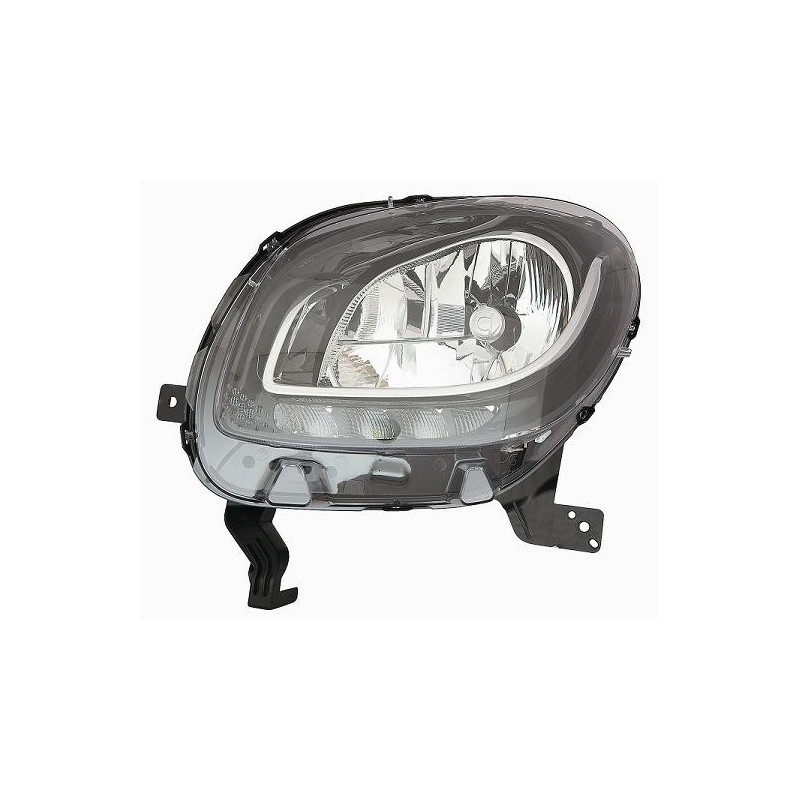 PROIETTORE SINISTRO LED CON PARABOLA NERA CON LUCE DIURNA LED SMART FORFOUR 453 2015, SMART FORTWO 453 2014