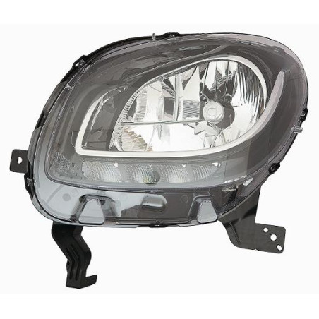 PROIETTORE SINISTRO LED CON PARABOLA NERA CON LUCE DIURNA LED SMART FORFOUR 453 2015, SMART FORTWO 453 2014