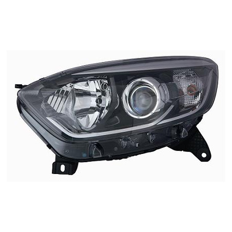 PROIETTORE SINISTRO 2H1 CON PARABOLA NERA CON BORDO INTERNO CROMATO CON MOTORE RENAULT CAPTUR I J5H5 20132017