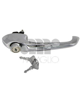 MANIGLIA ESTERNA IN ZAMA CROMATO ANTERIORE DESTROSINISTRO CON CHIAVE FIAT 500 F  L  R 19651975