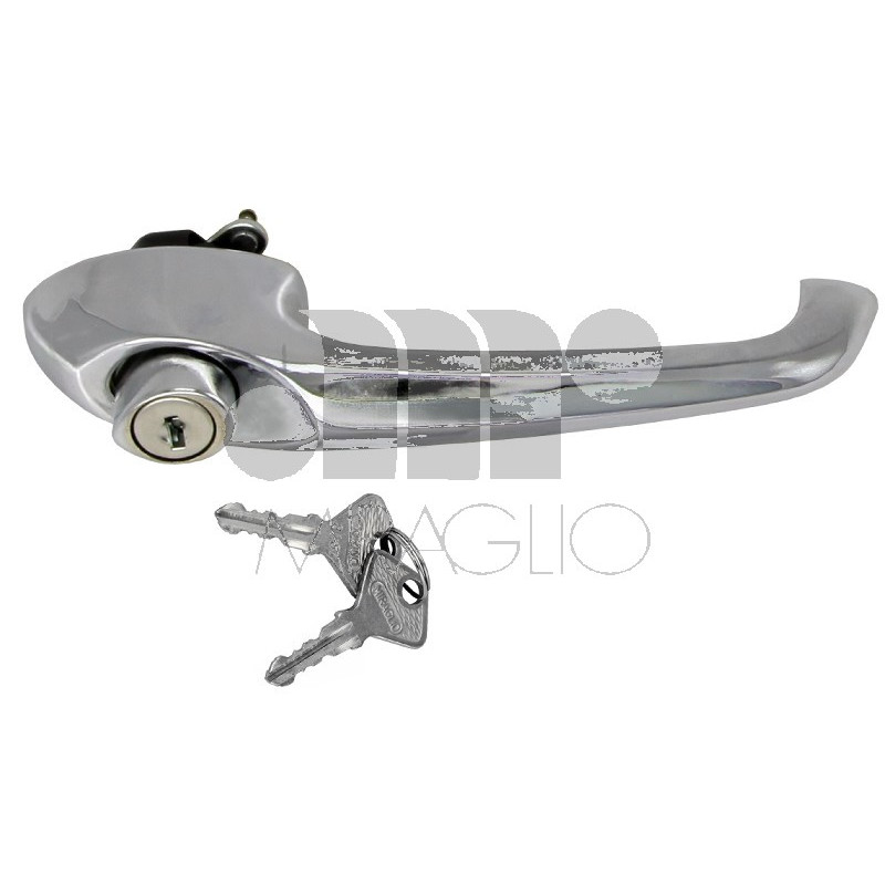MANIGLIA ESTERNA IN ZAMA CROMATO ANTERIORE DESTROSINISTRO CON CHIAVE FIAT 500 F  L  R 19651975