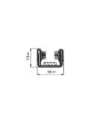 CANALINO COPRIFILO FLOCCATO 13X15mm ARMATO PER VETRO FIAT 500 F  L  R 19651975