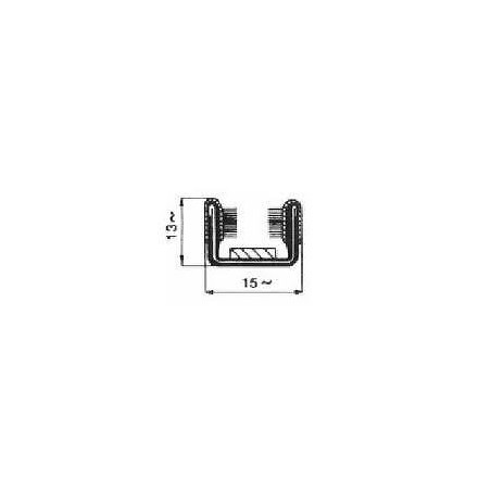 CANALINO COPRIFILO FLOCCATO 13X15mm ARMATO PER VETRO FIAT 500 F  L  R 19651975
