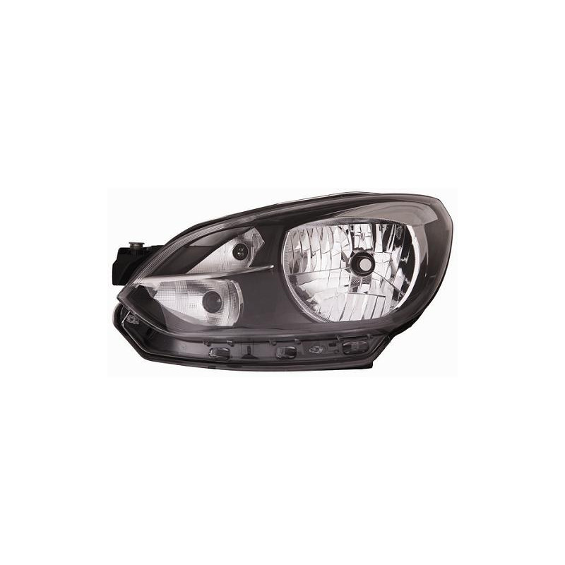 PROIETTORE SINISTRO H4 CON PARABOLA NERA CON BORDO NERO VOLKSWAGEN UP 121122123BL1BL2BL3 20122016