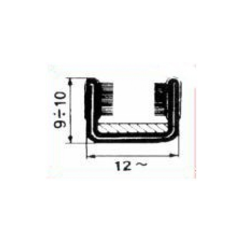 CANALINO COPRIFILO FLOCCATO 10X12mm ARMATO PER VETRO FIAT 500 F  L  R 19651975