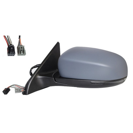 RETROVISORE ELETTRICO DESTRO 6+4 PIN CON PRIMER TERMICO ASFERICO RICHIUDIBILE ELETTRICAMENTE CON FANALINO INTEGRATO CON LUCE DI
