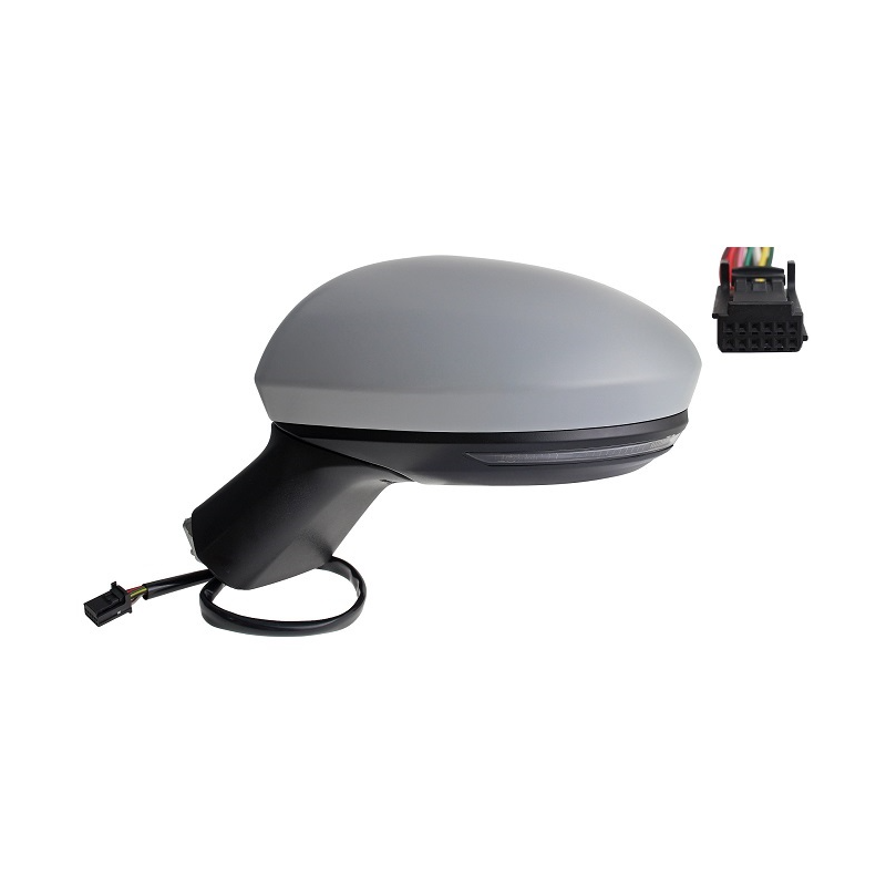 RETROVISORE ELETTRICO SINISTRO 10 PIN CON PRIMER TERMICO ASFERICO RICHIUDIBILE ELETTRICAMENTE CON FANALINO INTEGRATO CON SISTEM