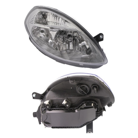 PROIETTORE SINISTRO H7,H3 CON CONNETTORE LATERALE CON PREDISPOSIZIONE REGOLAZIONE ELETTRICA LANCIA MUSA 350 20032013VERS 2006 ,