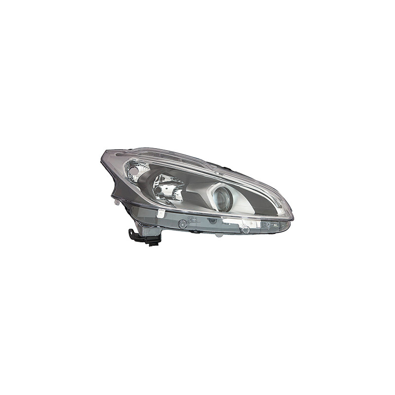PROIETTORE DESTRO LED H7,H7,PY21WSV CON PARABOLA NERA CON LUCE DIURNA LED CON PREDISPOSIZIONE REGOLAZIONE ELETTRICA PEUGEOT 208