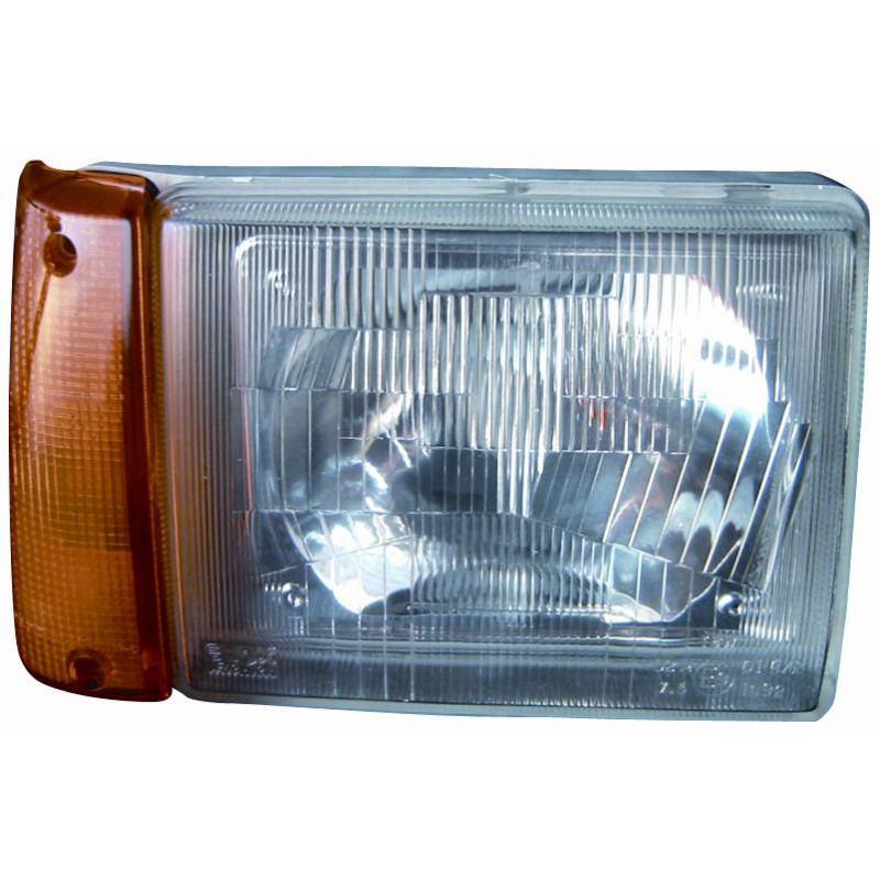 PROIETTORE SINISTRO R2 MODELLO *DEPO* CON PREDISPOSIZIONE REGOLAZIONE ELETTRICA CON LENTE ARANCIO FIAT PANDA 141 19862003