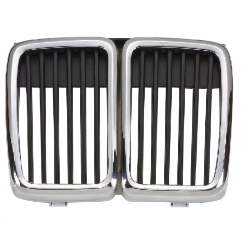 GRIGLIA PARAURTI ANTERIORE CENTRALE CON CORNICE CROMATA BMW SERIES 3 E30 19831987, BMW SERIES 3 M40 19881990