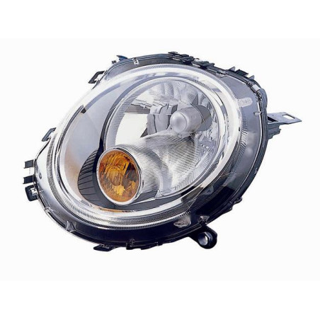 PROIETTORE SINISTRO H4 CON MOTORE CON FANALE ARANCIO MINI CABRIO R57 20082010, MINI CABRIO R57 20102015, MINI CLUBMAN R55 20062