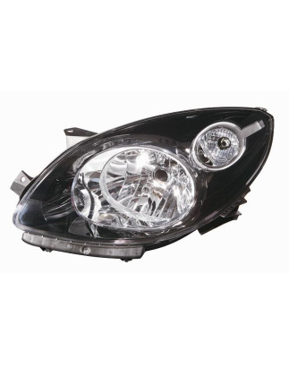 PROIETTORE DESTRO H4 CON PARABOLA NERA CON PREDISPOSIZIONE REGOLAZIONE ELETTRICA RENAULT TWINGO CN0 20072012