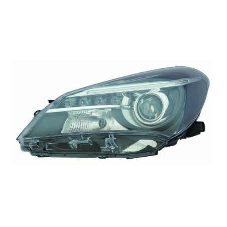 PROIETTORE SINISTRO 5 PORTE LED H1R2 CON PARABOLA NERA CON LUCE DIURNA LED CON PREDISPOSIZIONE REGOLAZIONE ELETTRICA TOYOTA YAR