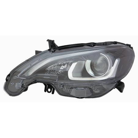 PROIETTORE SINISTRO LED CON PARABOLA NERA CON LUCE DIURNA LED CON PREDISPOSIZIONE REGOLAZIONE ELETTRICA PEUGEOT 108 2014