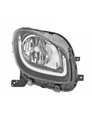 PROIETTORE SINISTRO LED 6 PIN MODELLO HIGH LINE CON PARABOLA NERA CON LUCE DIURNA A LED CON CENTRALINA SMART FORTWO 453 2014