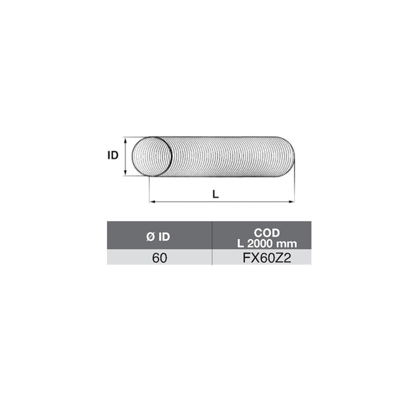 TUBO FLEX ZINCATO A METRAGGIO MM2000 DI 60