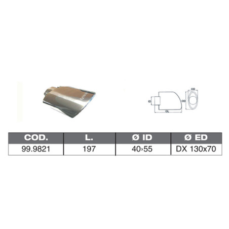 TERMINALE IN ACCIAO INOX ID 4055 197 DX130X70