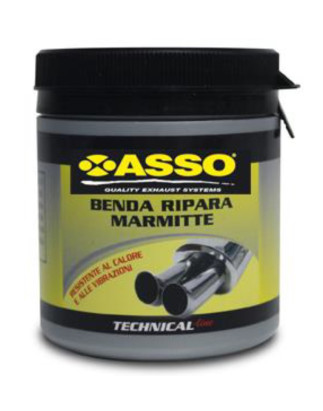 BENDA MARMITTE - KIT IN BARATTOLO COMPOSTO DA BENDA, FILO METALLICO E LIQUIDO CEMENTANTE