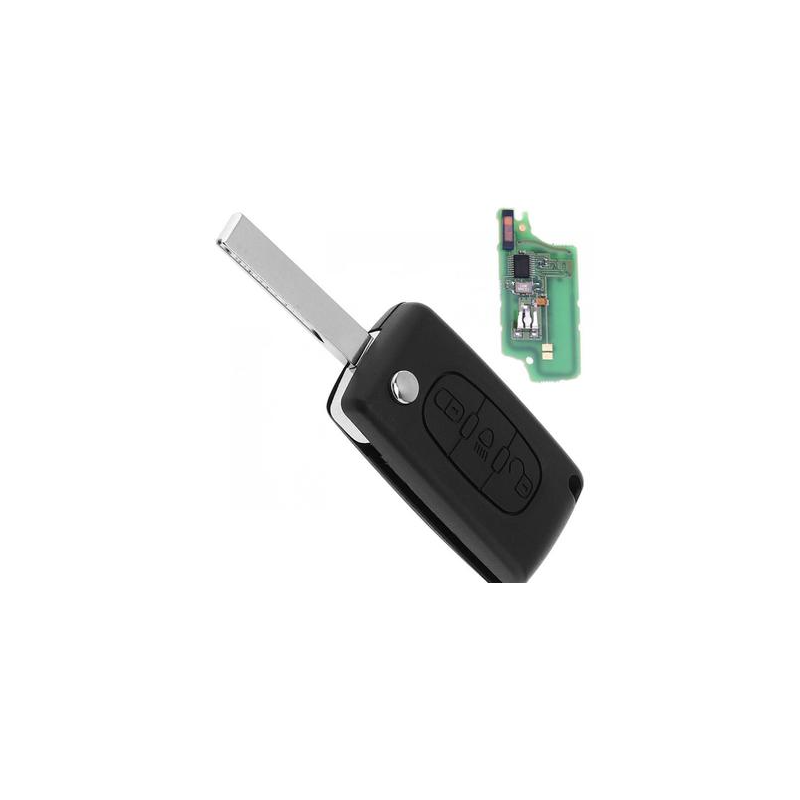 GUSCIO CHIAVE COMPLETO 3 TASTI: CON LAMA HU83 CON CHIP ID46 CE0536 TIPO FREQUENZA: 433MHZ TASTO APERTURA TASTO CHIUSURA TASTO L