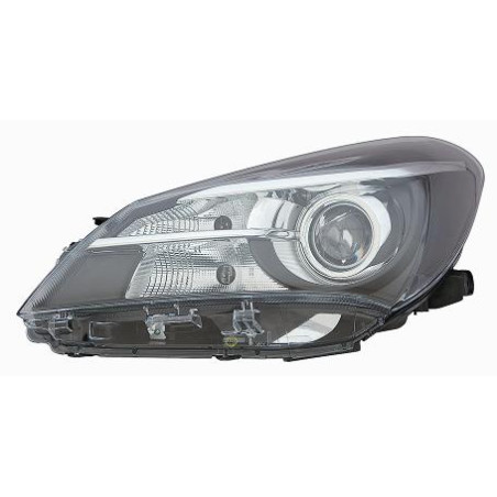 PROIETTORE DESTRO 5 PORTE WY21W CON PARABOLA NERA CON LENTICOLARE CON PREDISPOSIZIONE REGOLAZIONE ELETTRICA TOYOTA YARIS III P1