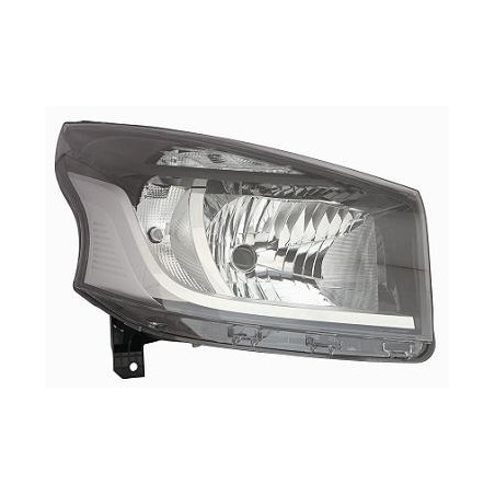 PROIETTORE SINISTRO H4 REGOLAZIONE ELETTRICA 6 PIN CON PARABOLA NERA CON LUCE DIURNA CON PREDISPOSIZIONE REGOLAZIONE ELETTRICA 